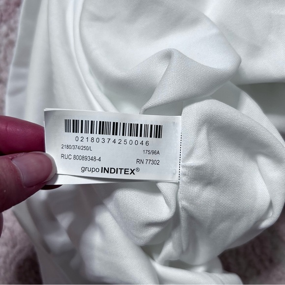 NWT Zara Ruched Halter Maxi Dress White Size Large Bridal Shower Rehearsal - Picture 5 of 16